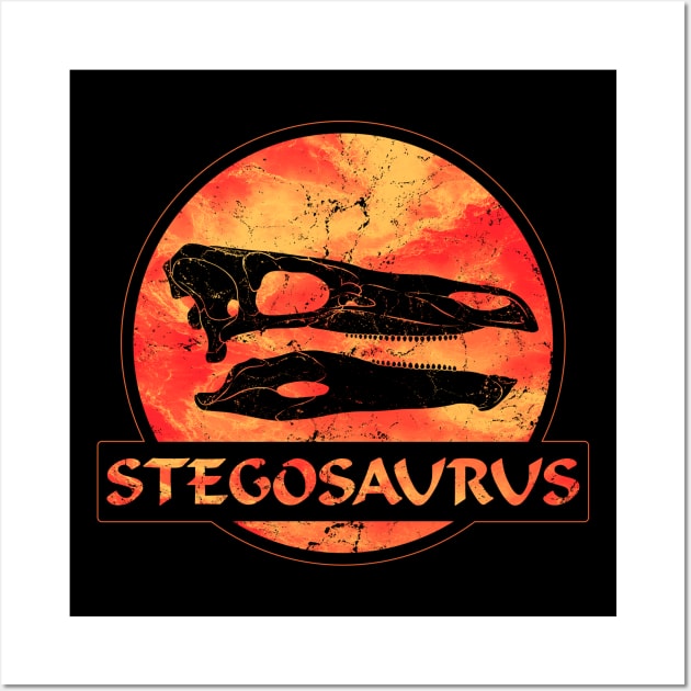 Stegosaurus fossil skull Wall Art by NicGrayTees